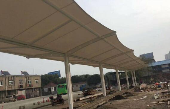 珠海市斗門區(qū)充電樁張拉膜結構雨棚工程